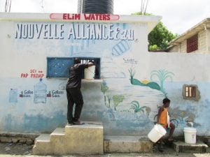 The church in Haiti opening a new water station for the community